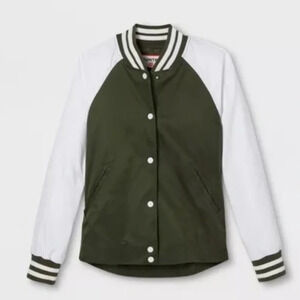 ⚡️Hunter for Target Green & White Women's Varsity Swing Jacket - Small